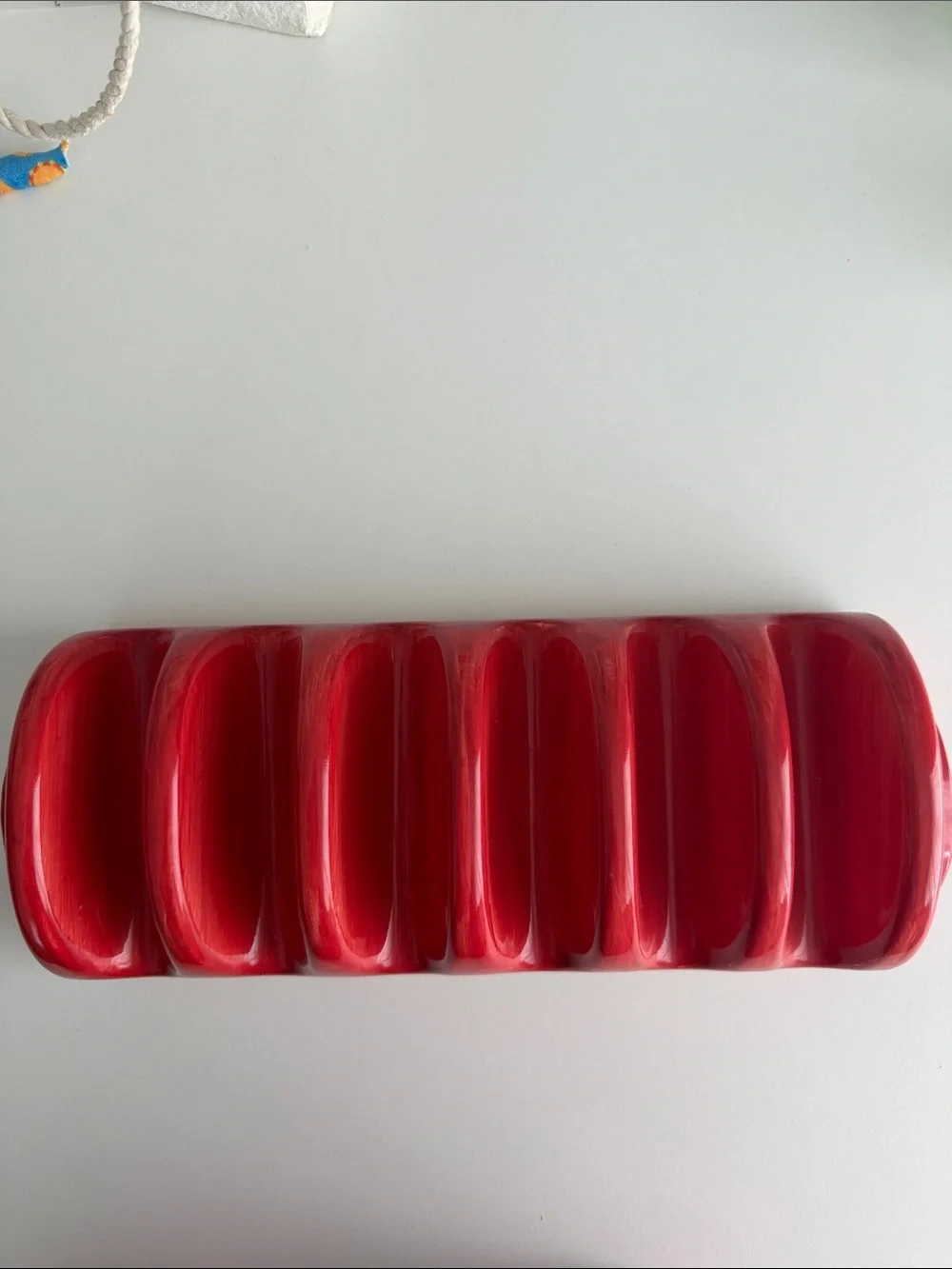 Taco Night - Shell Holder - Table Decor - Red Ceramic - Serving Platter - Party